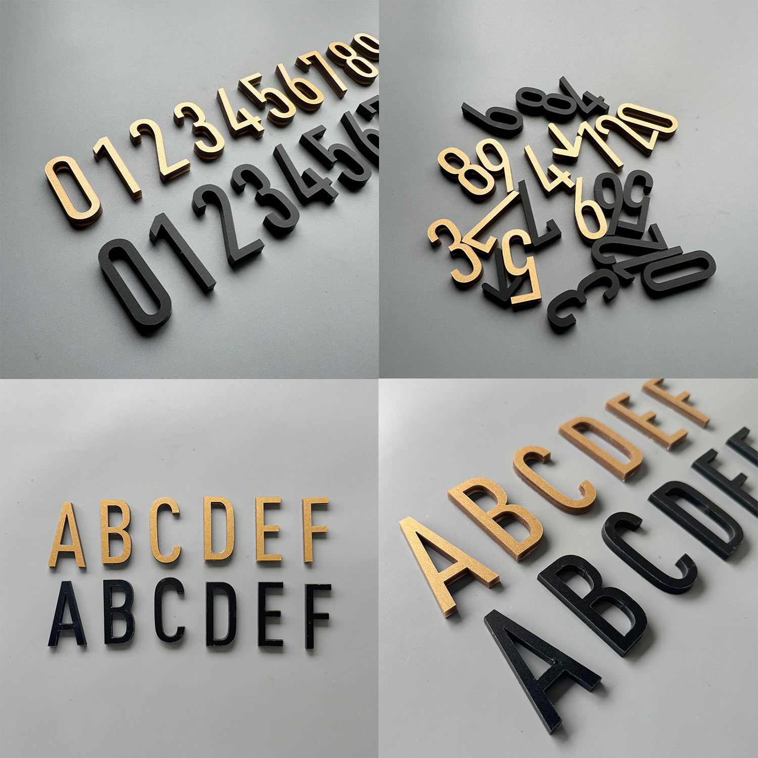 亚克力定制高档3D立体门牌号贴12346789数字ABCDEF字母贴号码牌家用制作民俗酒店宾馆公寓号免打孔古铜实心