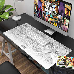 GTA游戏风格定制地图皮革鼠标垫网红书桌垫北京上海广州任何城市