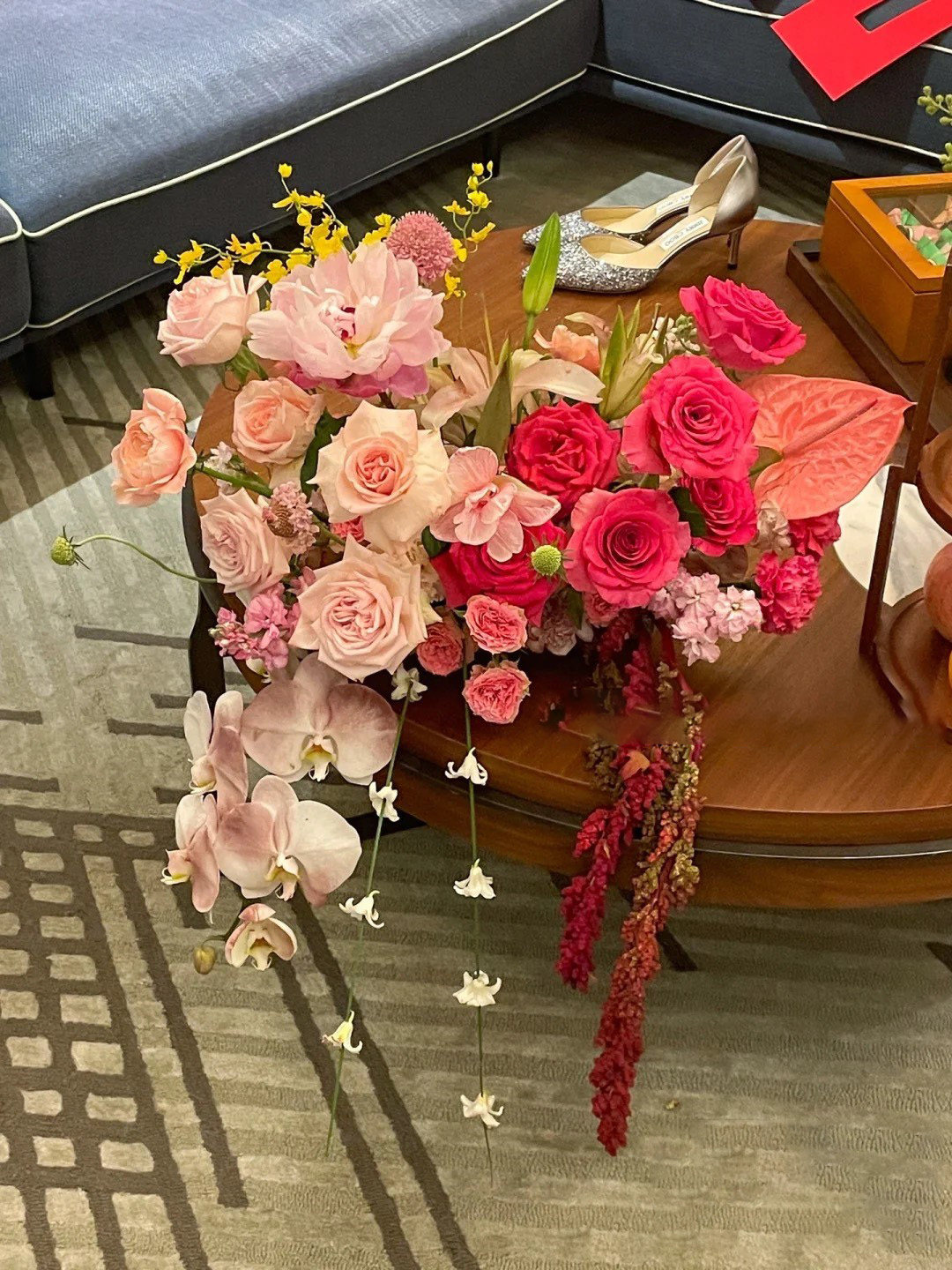 仿真花结婚用的装饰订婚仿真花布置花艺女方主卧婚房布置酒店套装