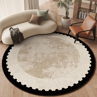 中古风圆形地毯客厅免洗可擦复古风卧室高级感梳妆台茶几沙发地垫