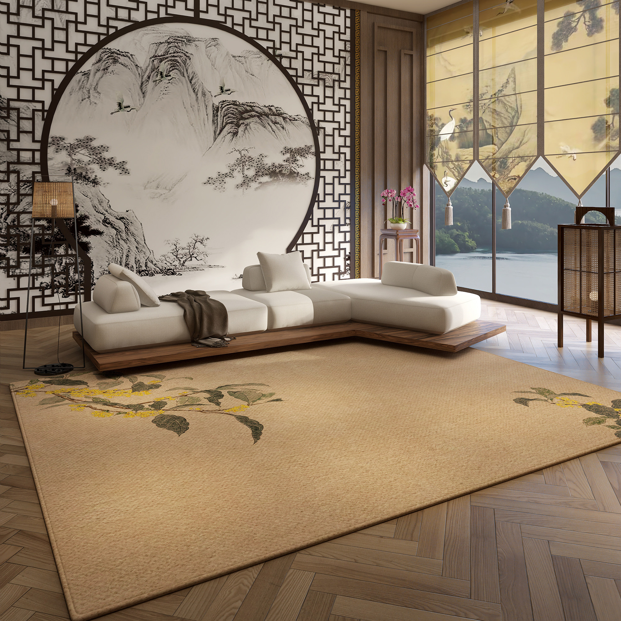 地毯客厅新中式2026新款沙发茶几地毯卧室书房加厚地垫大面积免洗