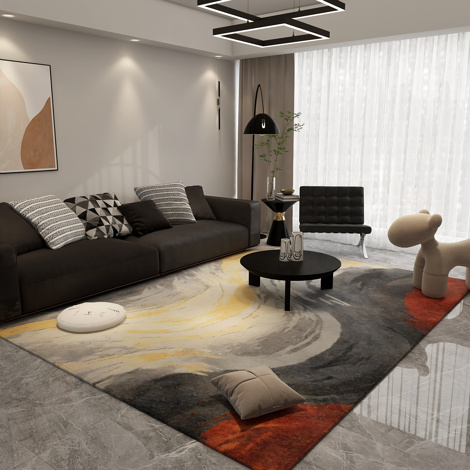 客厅沙发轻奢比利时绒防滑地毯