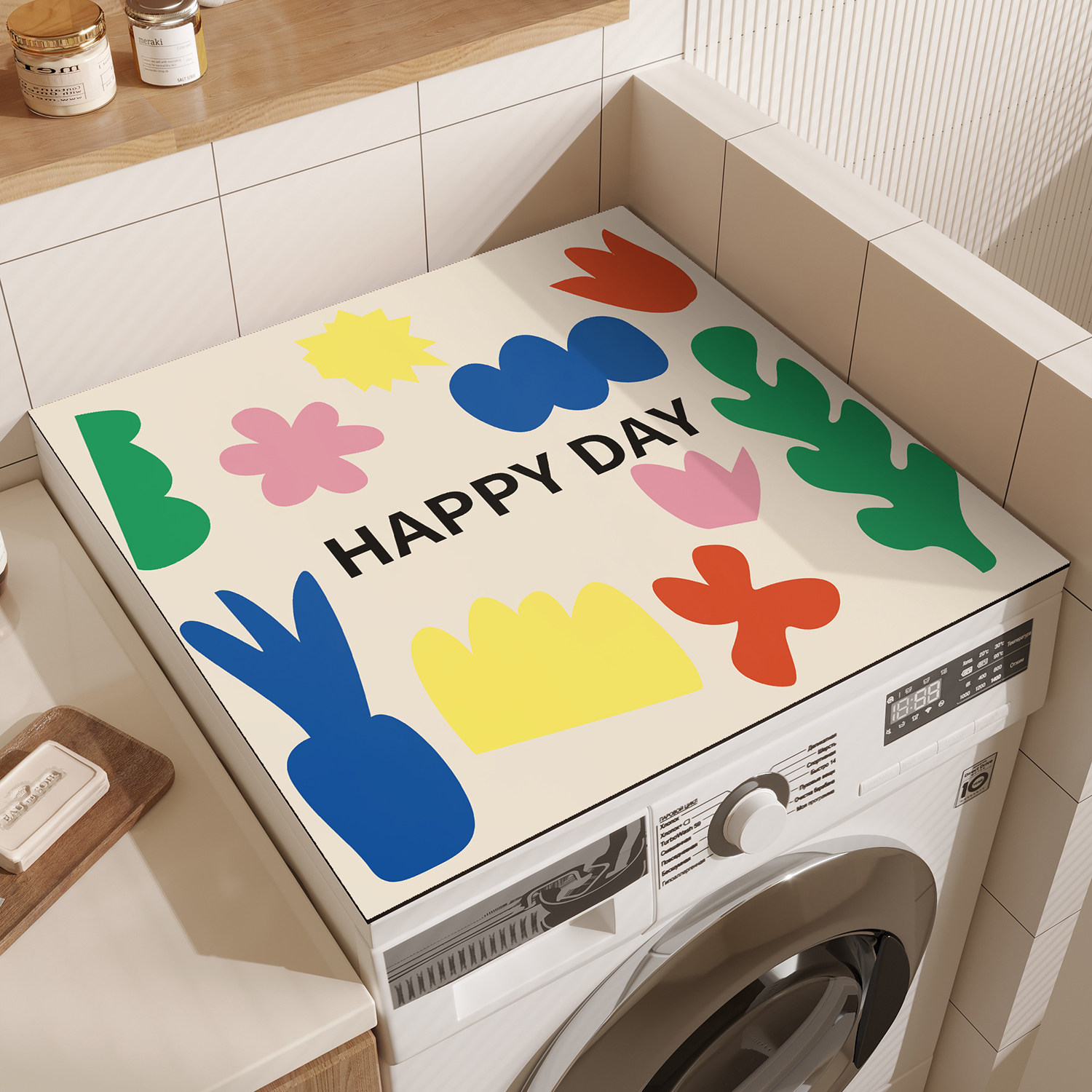 滚筒洗衣机盖垫防尘罩双开门冰箱盖布硅藻泥吸水床头柜台面保护垫