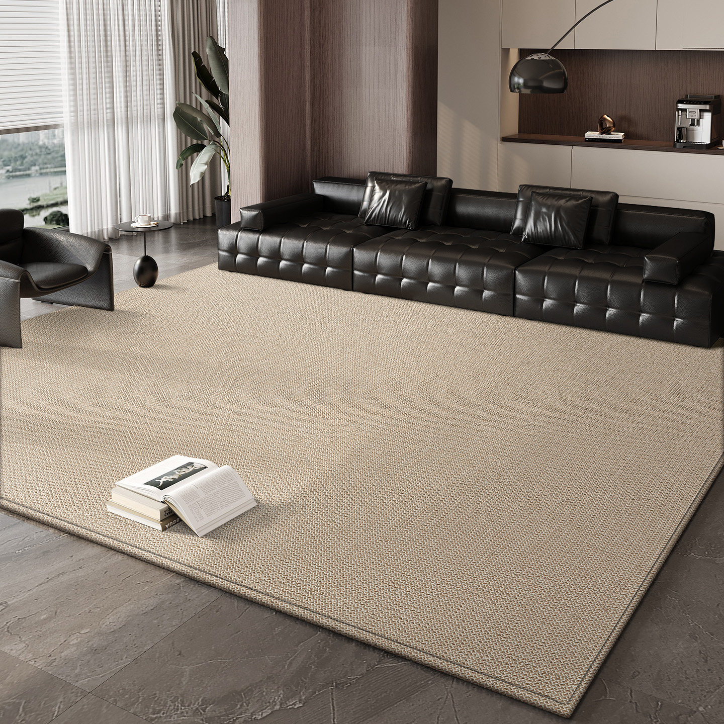 客厅地毯沙发茶几免洗可擦地垫高级感素色大面积满铺耐脏防滑脚垫,居家布艺,地毯,淘宝优惠券,粉丝福利购,淘宝优惠卷