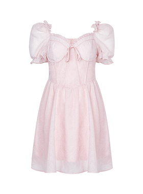 【仙女小洋洋专享】粉色纹理线条连衣裙-1011000T32L0062