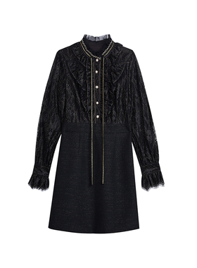 【仙女小洋洋专享】蕾丝刺绣收腰拼接连衣裙1011000T32L0012