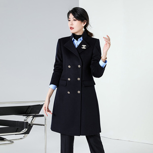 高端职业毛呢大衣女冬外套男女同款工作服银行物业商务行政公务员