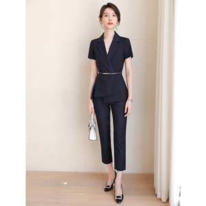 诗璐雅新款职业气质女装高级感夏季时尚总裁套装干练西装套装职场