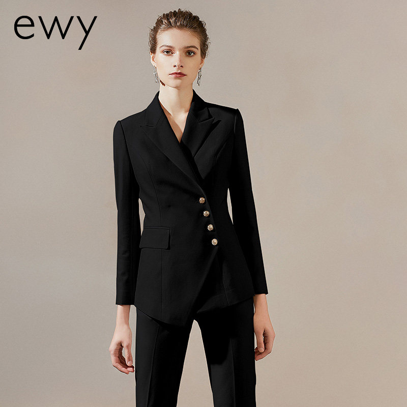 2024秋冬黑色西装外套女职业正装套装气质工装商务面试高端工作服