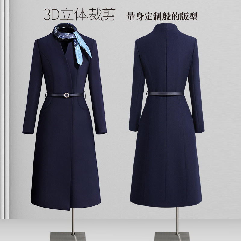 职业羊毛大衣女2025年新款珠宝店售楼部客服前台工作服毛呢外套冬