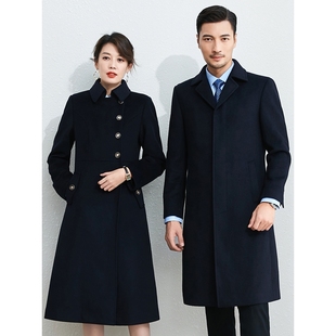工作服大衣女冬职业毛呢外套中长款空姐置业顾问酒店案场售楼4S店