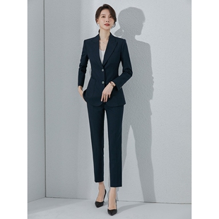 诗璐雅职业装套装新款秋冬干练气质商务女装修身简约行政经理西装