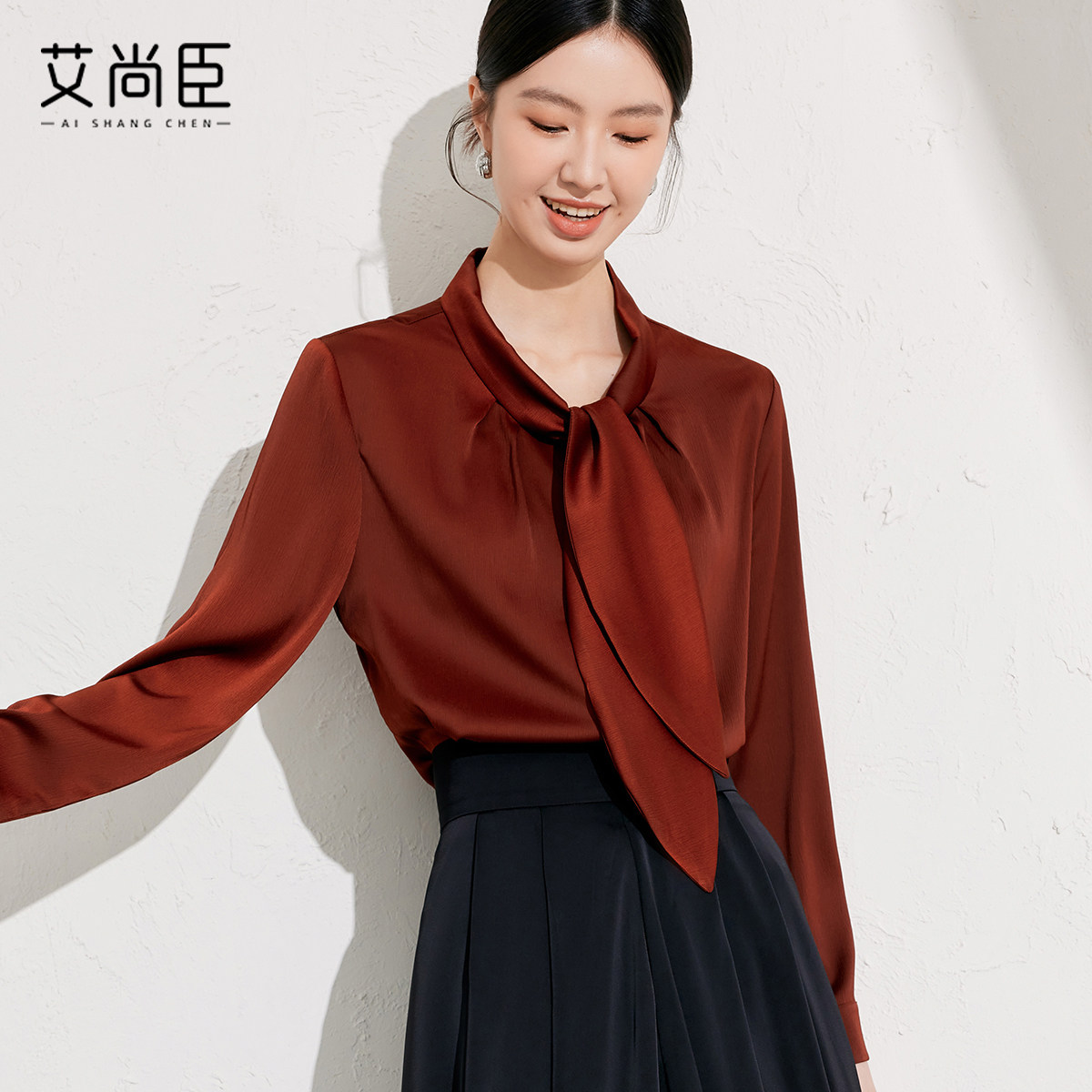艾尚臣安可拉红小众衬衫女2025春季新款气质通勤高端衬衣百搭上衣