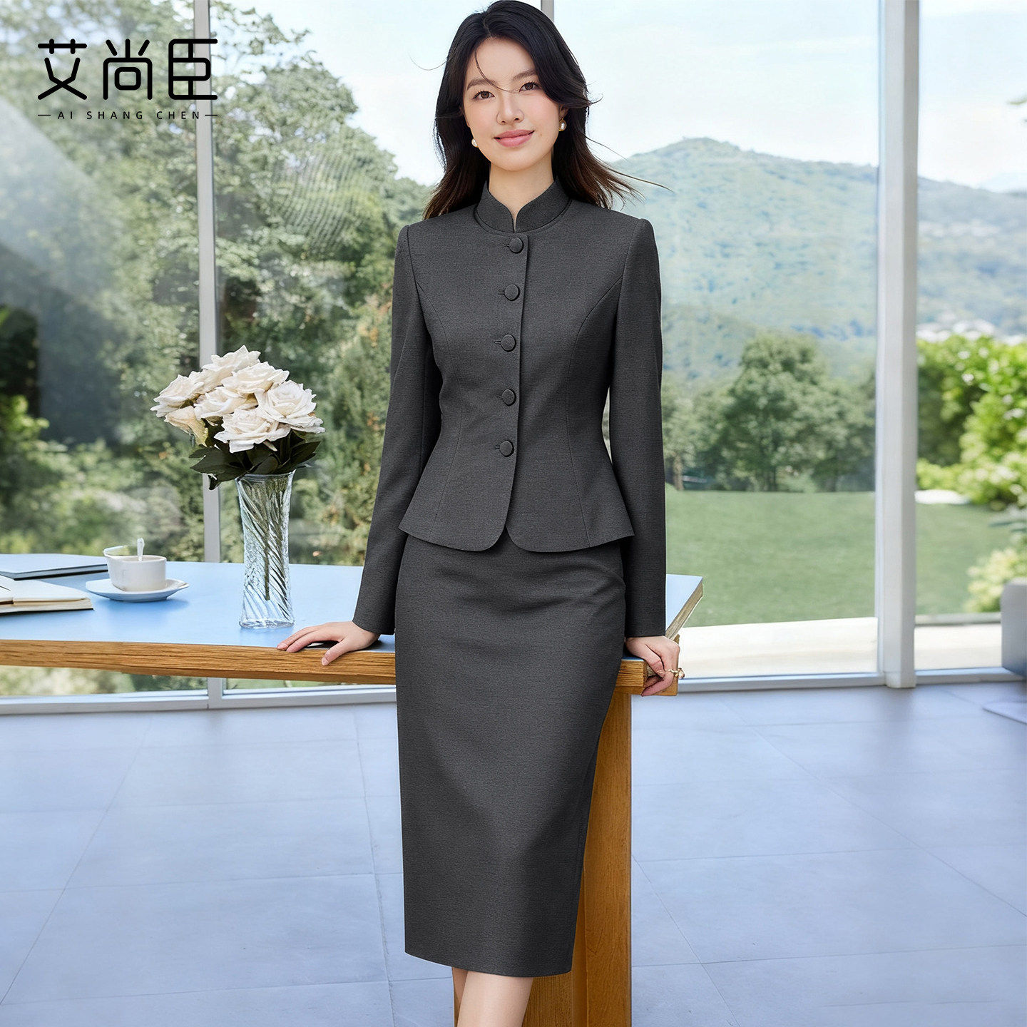 艾尚臣新中式时尚套装女2025新款旗袍连衣裙两件套高级感贵气穿搭