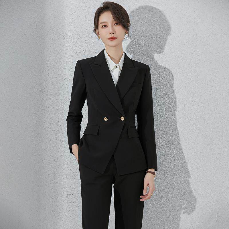 诗璐雅高级感职业西装套装女秋冬干练教师面试正装置业顾问工作服