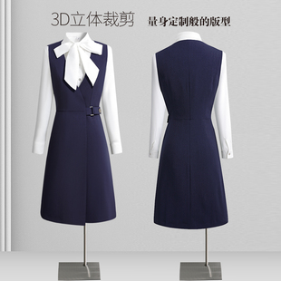 2024新款秋装职业连衣裙女ol通勤气质美容院工装马甲裙套装工作服