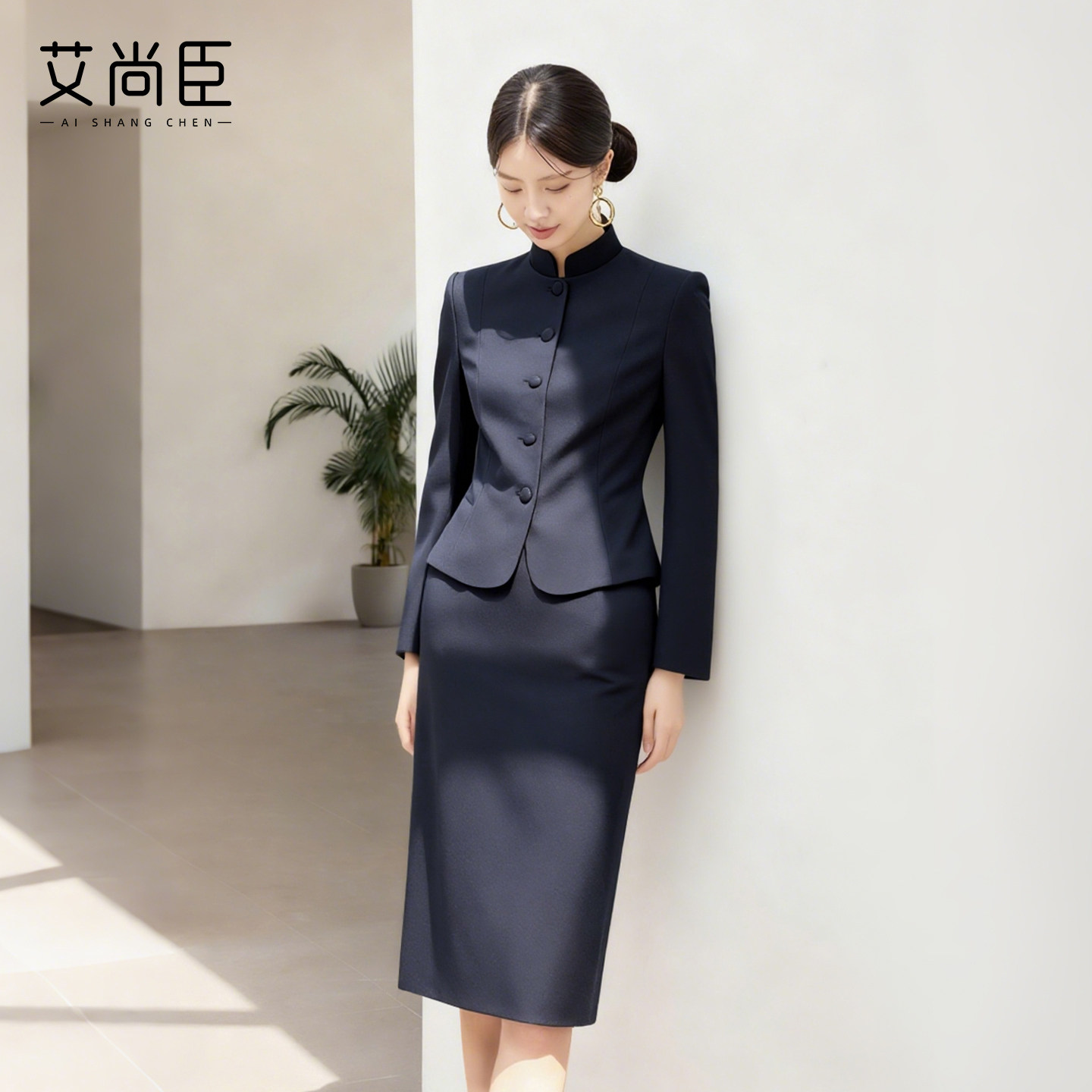 艾尚臣国风时尚套装女2026新款新中式西服外套高级感连衣裙两件套