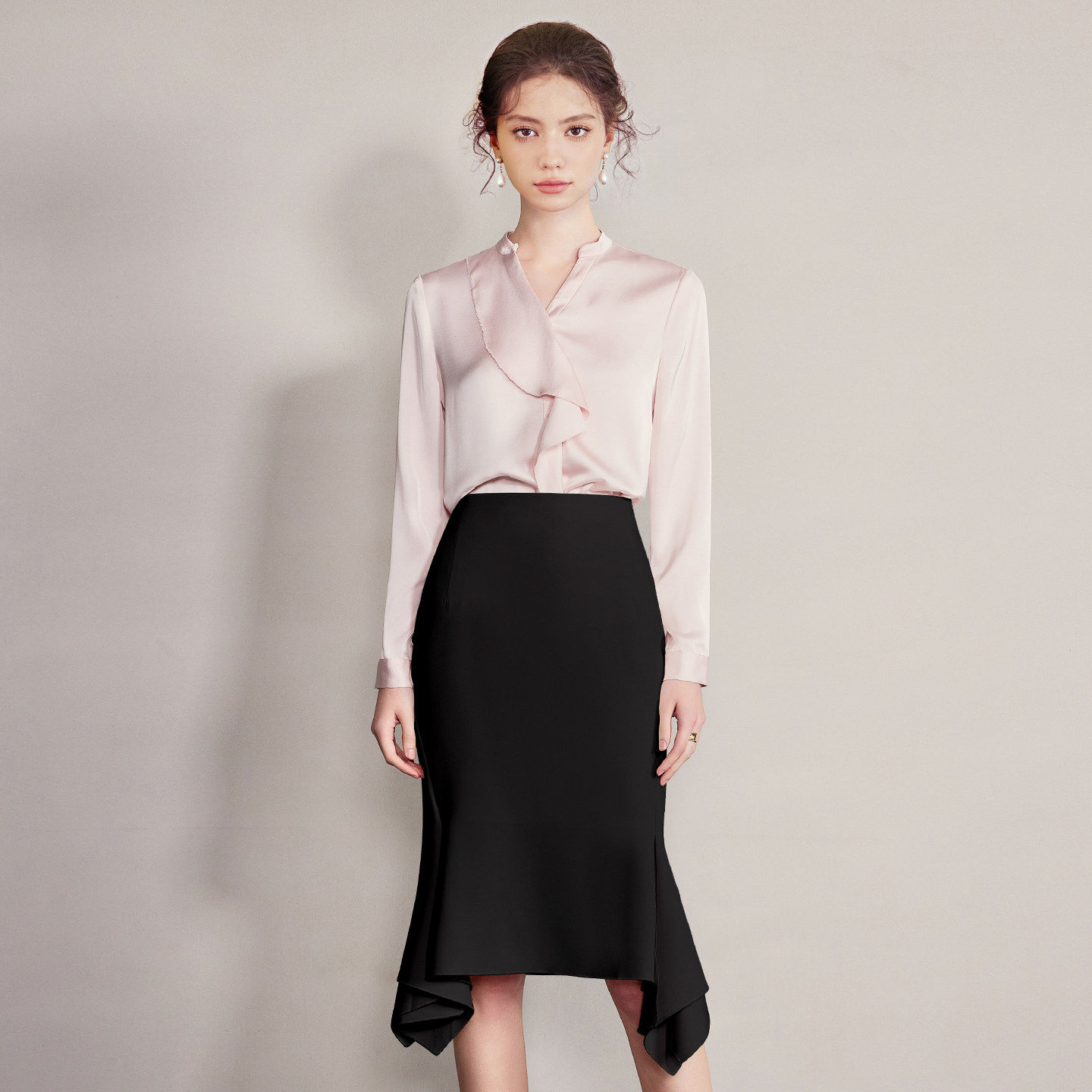 通勤轻熟风时尚套装衬衫套裙女高级感减龄洋气半身裙金秘书两件套