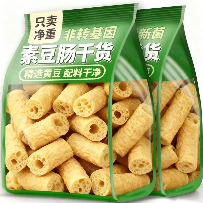 素豆肠干货豆制品商用批发素鸡辣条无盐非转基因豆结扣豆耳无添加