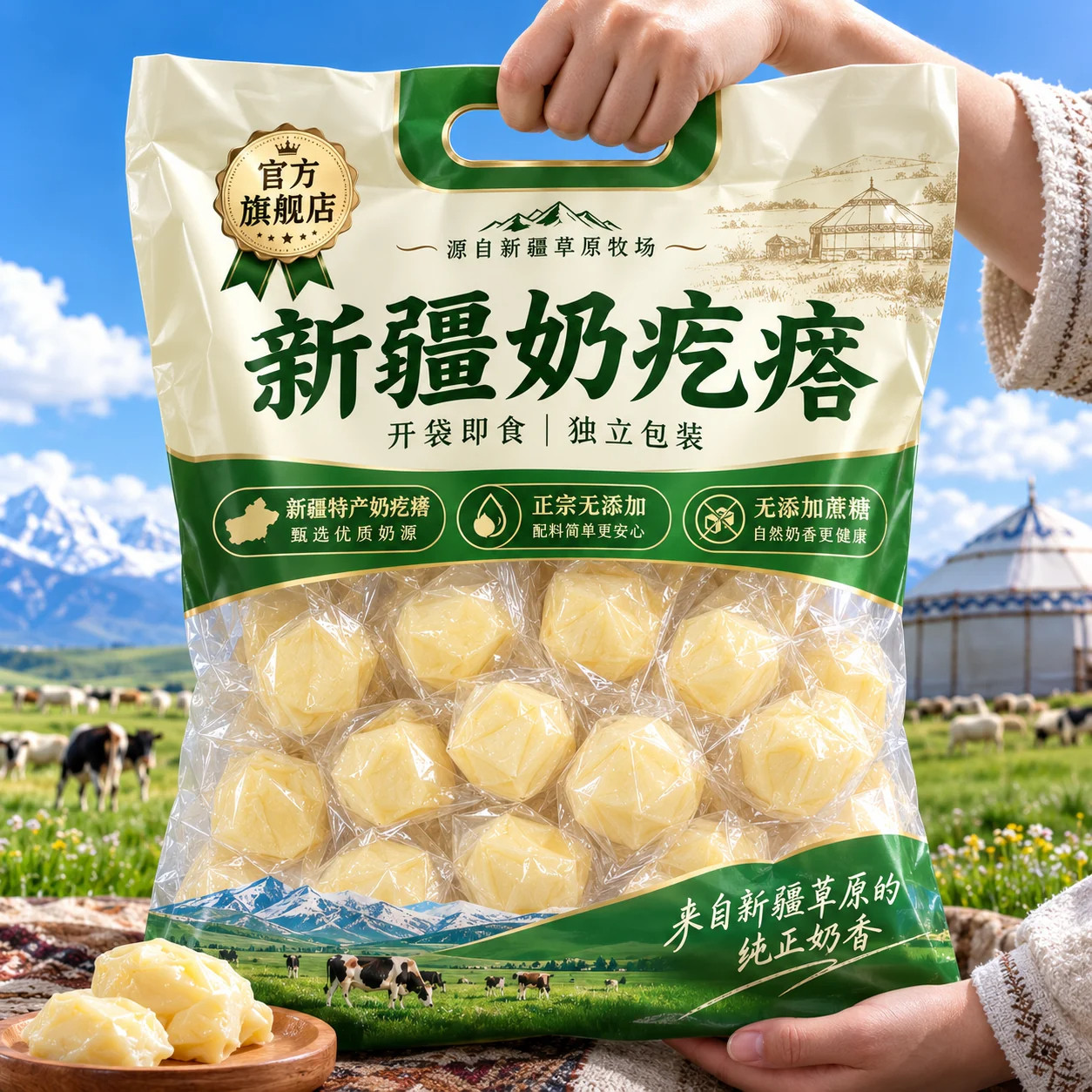 爆浆酸奶疙瘩新疆正宗特产官方旗舰店固体奶制品零食独立包装无糖图片