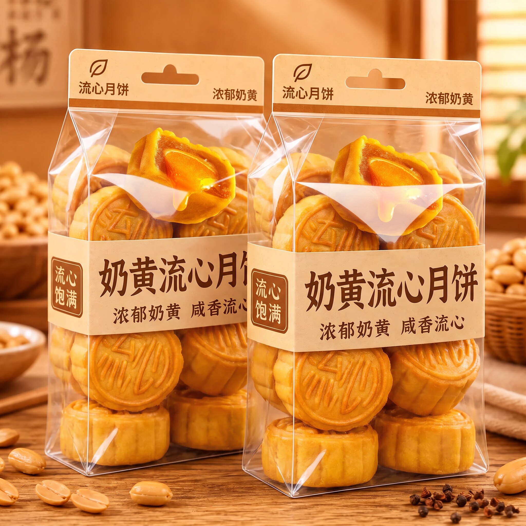 农科院奶黄流心月饼巧克力蛋黄香港官方旗舰店港式新款中秋糕点