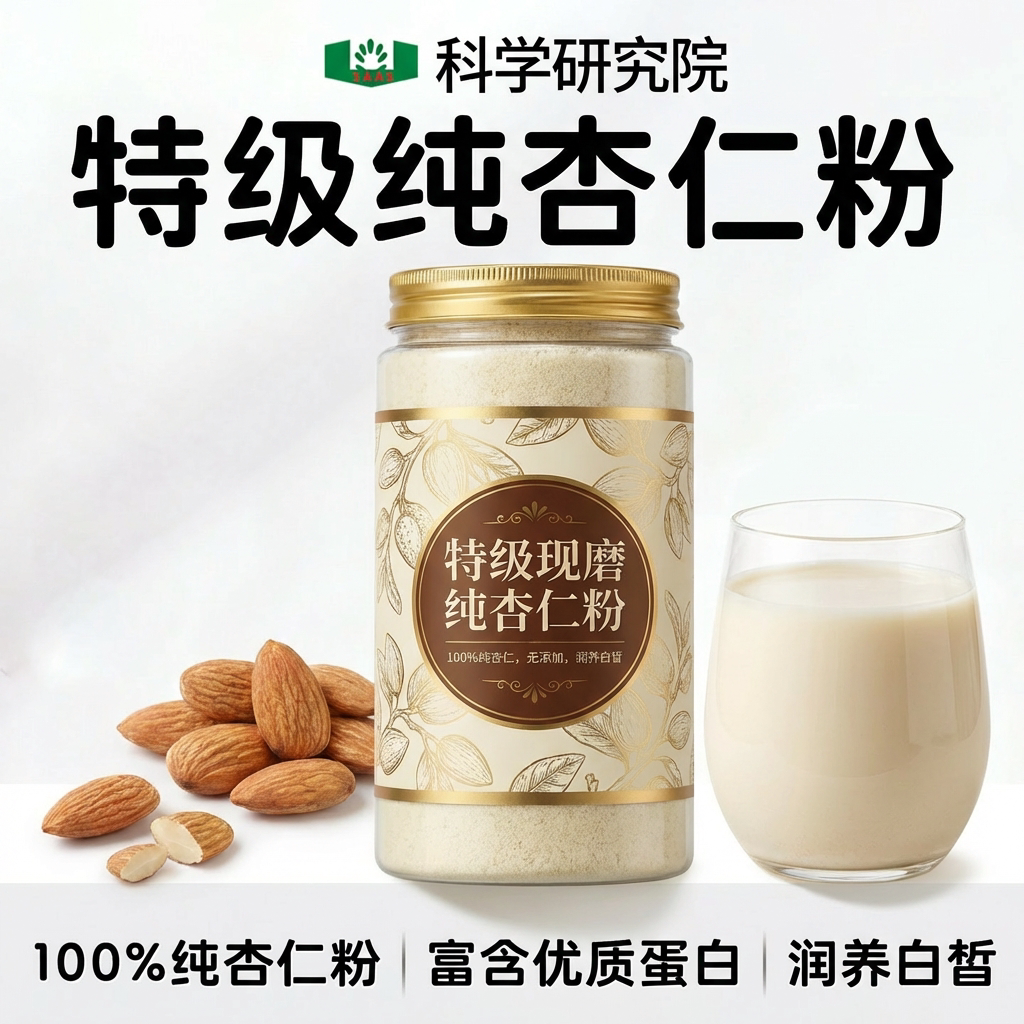 农科院新疆纯杏仁粉官方旗舰店烘焙专用无添加的功效有机原味甜熟图片