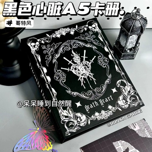 暗黑ins风a5活页小卡收纳相册
