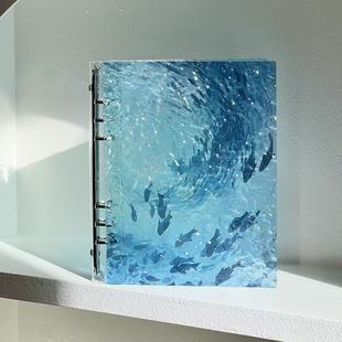 梓渝清透小鱼a5亚克力活页卡册水波纹明星小卡收纳册追星收纳卡册