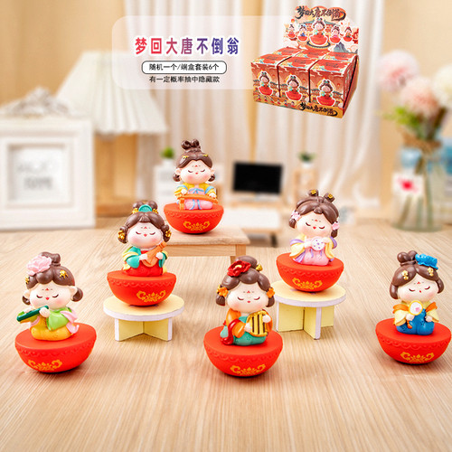 【梦回大唐不倒翁】国风盲盒女孩手办唐朝古风摆件小玩具创意礼物