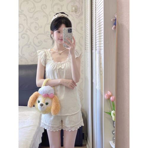 睡衣夏背心短裤家居服套装可外穿