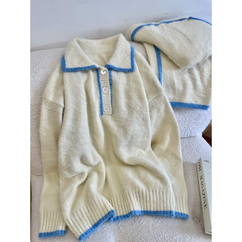 韩系简约休闲感翻领针织半边绒睡衣女冬季大码加厚保暖家居服套装,女士内衣/男士内衣/家居服,睡衣/家居服套装,淘宝优惠券,粉丝福利购,淘宝优惠卷