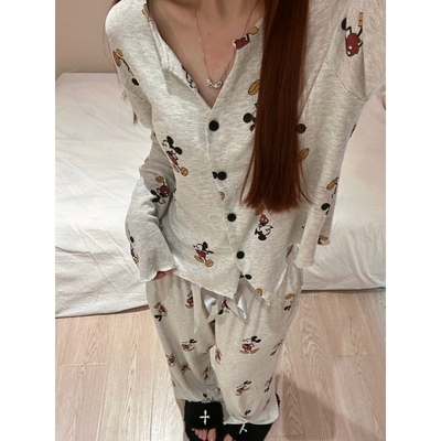 睡衣女款春秋季可外穿家居服套装