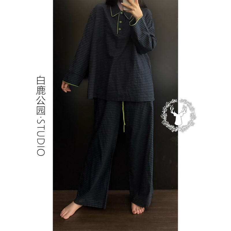 睡衣女春秋宽松可外穿家居服套装