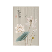 Chinese-style lotus door curtains, fabric curtains, bedroom and toilet doors facing each other, hanging curtains, main doors, kitchen and bathroom partitions, half curtains thumbnail 2