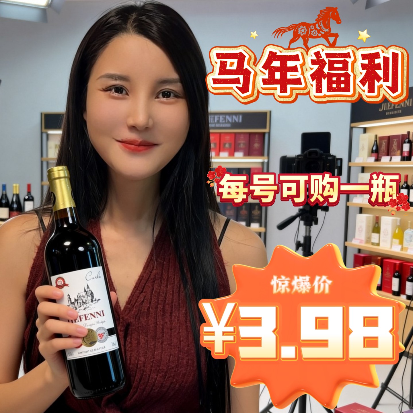 店铺福利价法国原瓶进口杰芬尼干红葡萄酒750ml单支14%酒精度包邮,酒类,干红静态葡萄酒,淘宝优惠券,粉丝福利购,淘宝优惠卷