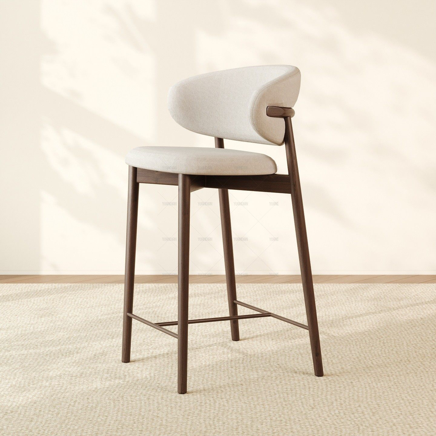 实木高脚凳吧台椅家用白蜡木中古风酒吧椅高脚椅子现代简约餐椅,住宅家具,家用高脚椅,淘宝优惠券,粉丝福利购,淘宝优惠卷