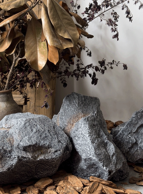 仿真石头悬浮泡沫石贴墙室内楼梯下景观软装绿植造景雕塑假山摆件