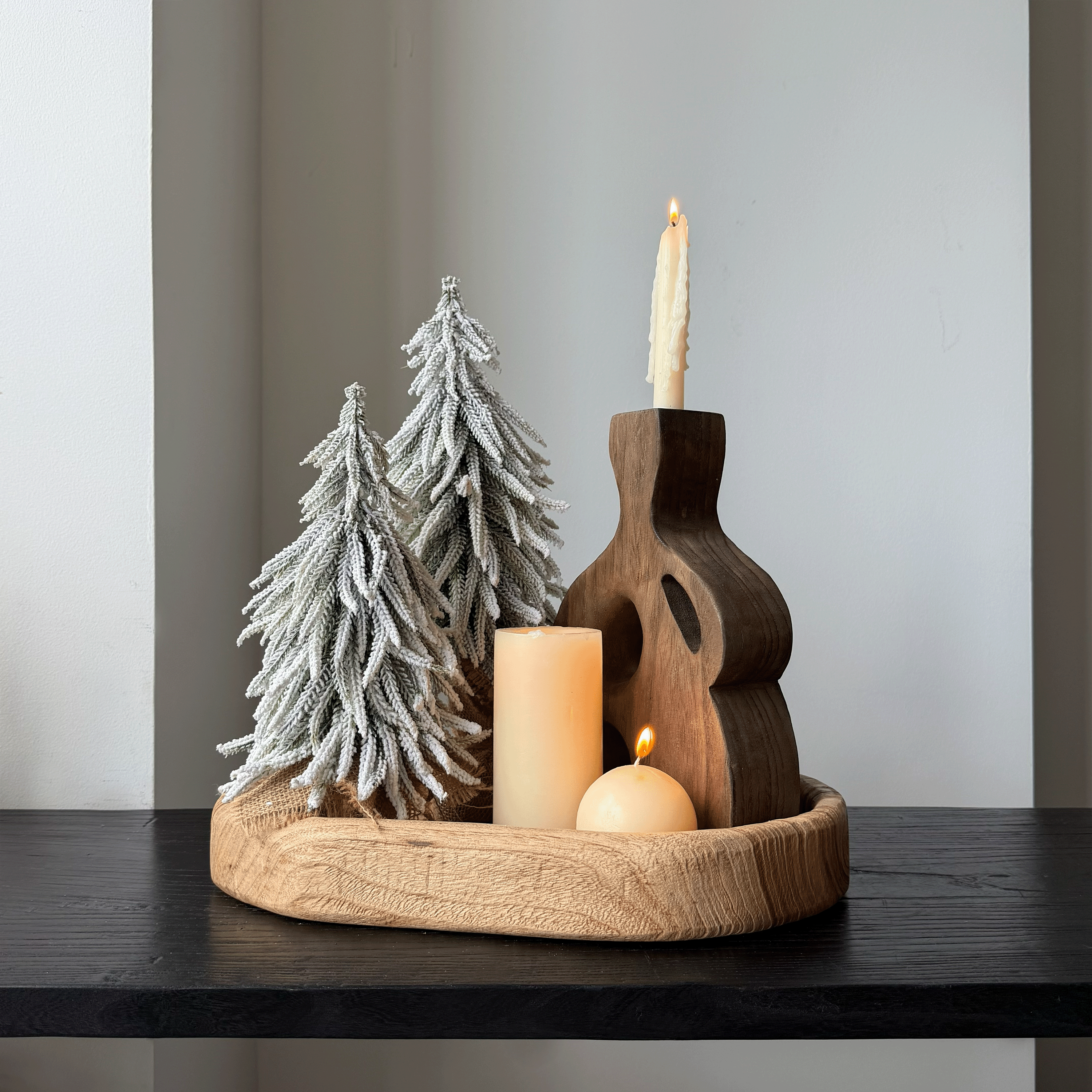 侘寂风木质托盘装饰圣诞香薰蜡烛民宿玄关蜡烛摆件高档高颜值果盘,家居饰品,装饰摆件,淘宝优惠券,粉丝福利购,淘宝优惠卷