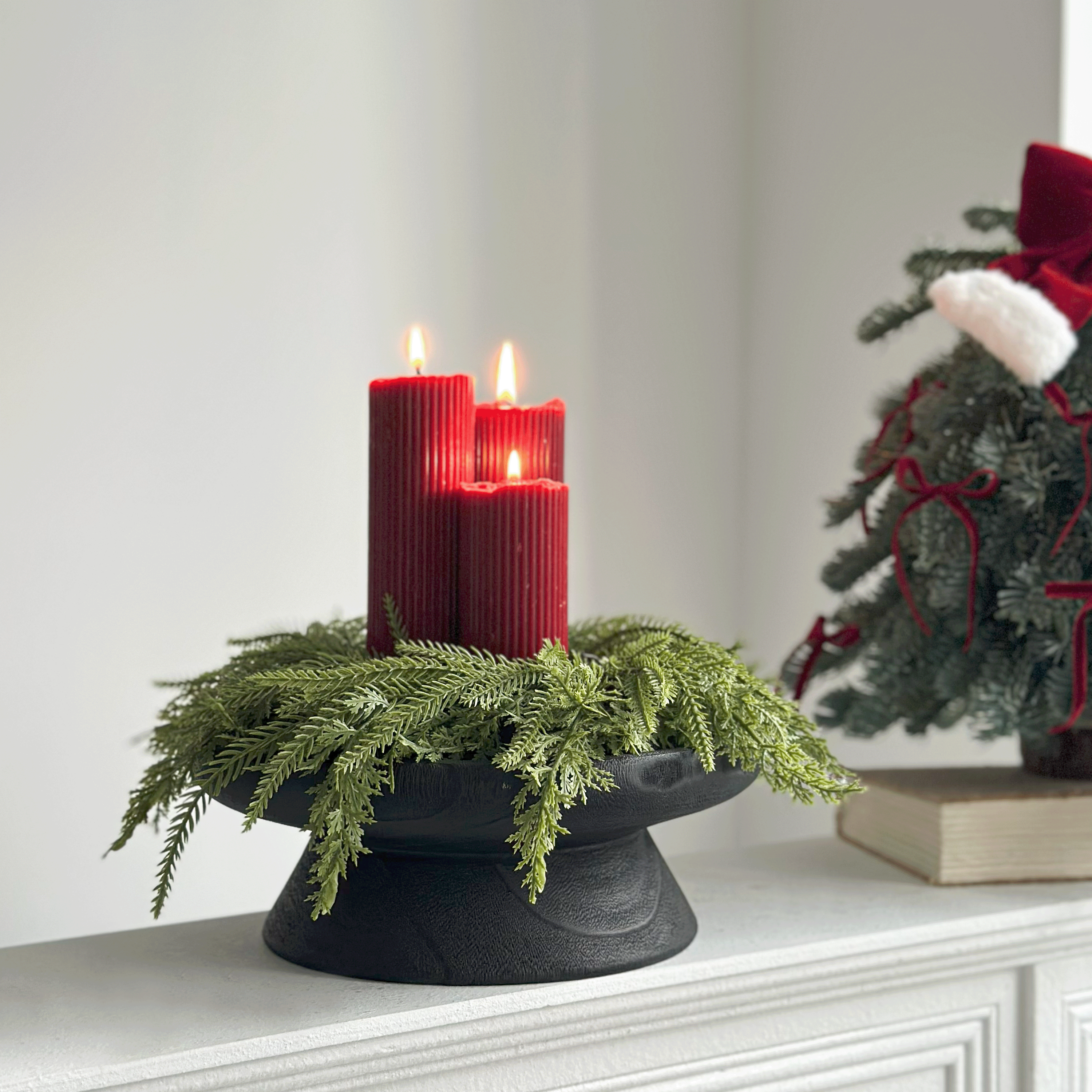 圣诞节装饰品香薰蜡烛托盘套餐软装氛围桌面烛台摆件场景氛围布置