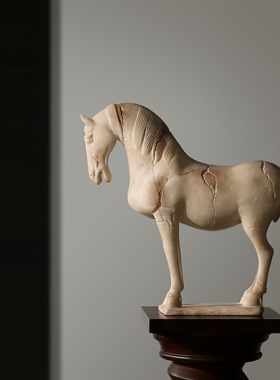 侘寂风马雕塑高级感骏马装饰摆件