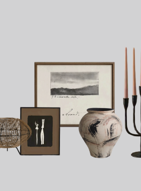 民宿酒店样板间陈列架软装搭配套装摆件博古架玄关装饰艺术高级感