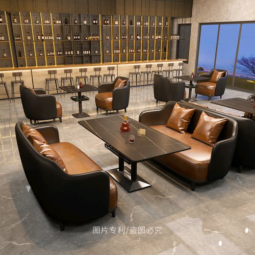 酒吧卡座沙发咖啡厅西餐厅清吧桌子静吧音乐餐吧小酒馆餐桌椅组合