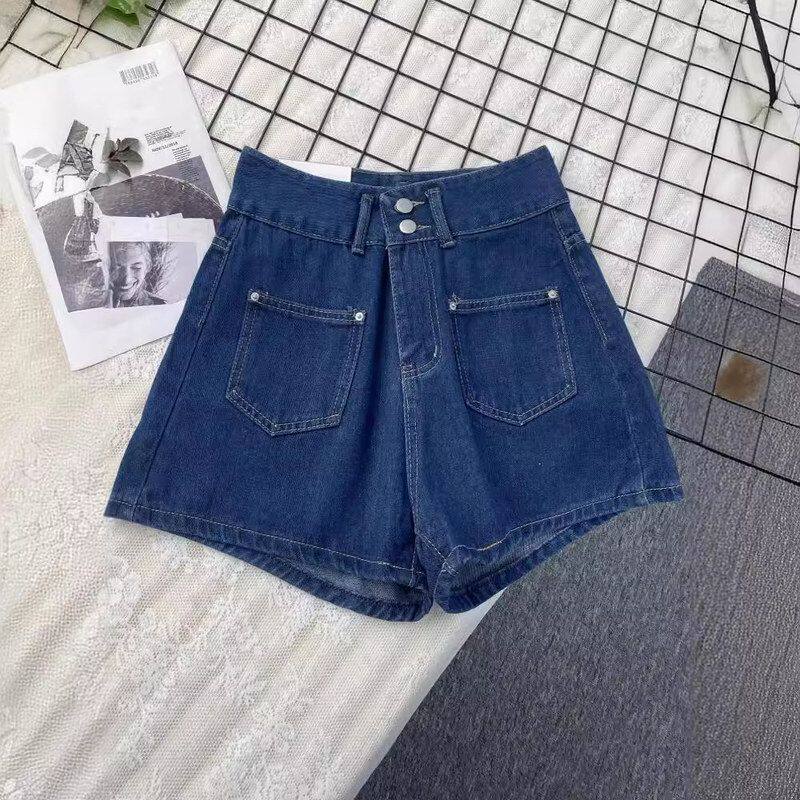 梨形身材宽松直筒牛仔短裤女夏季小个子显瘦高腰a字阔腿热裤2024