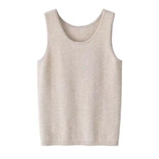 100%纯山羊绒吊带背心女装 显瘦针织打底保暖 内搭修身