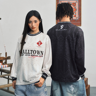 STK SmallTownKid 西兰卡普土家族纹样民族风长袖T恤男女潮流TEE