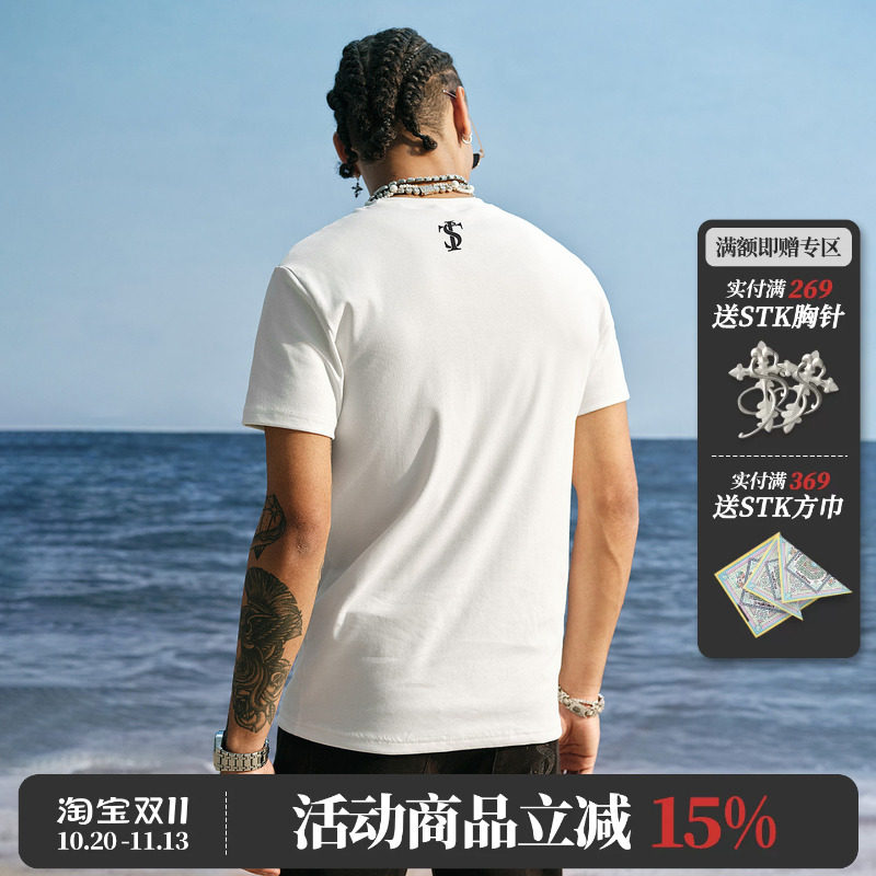 ASEN同款 STK SmallTownKid 基础紧身短袖T恤 美式复古休闲街头