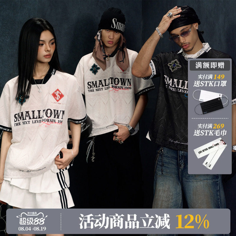 ASEN同款 STK SmallTownKid西兰卡普土家族纹样民族风POLO短袖T恤