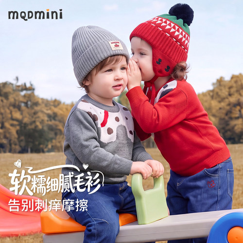 MQD男童卡通圆领毛衣宝宝上衣