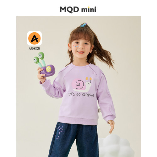 MQDmini春季女童洋气圆领卫衣