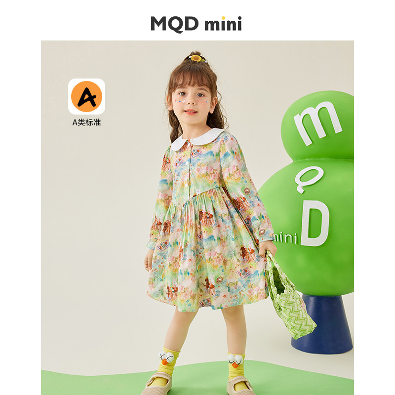 mqdmini女童连衣裙洋气碎花长裙图片
